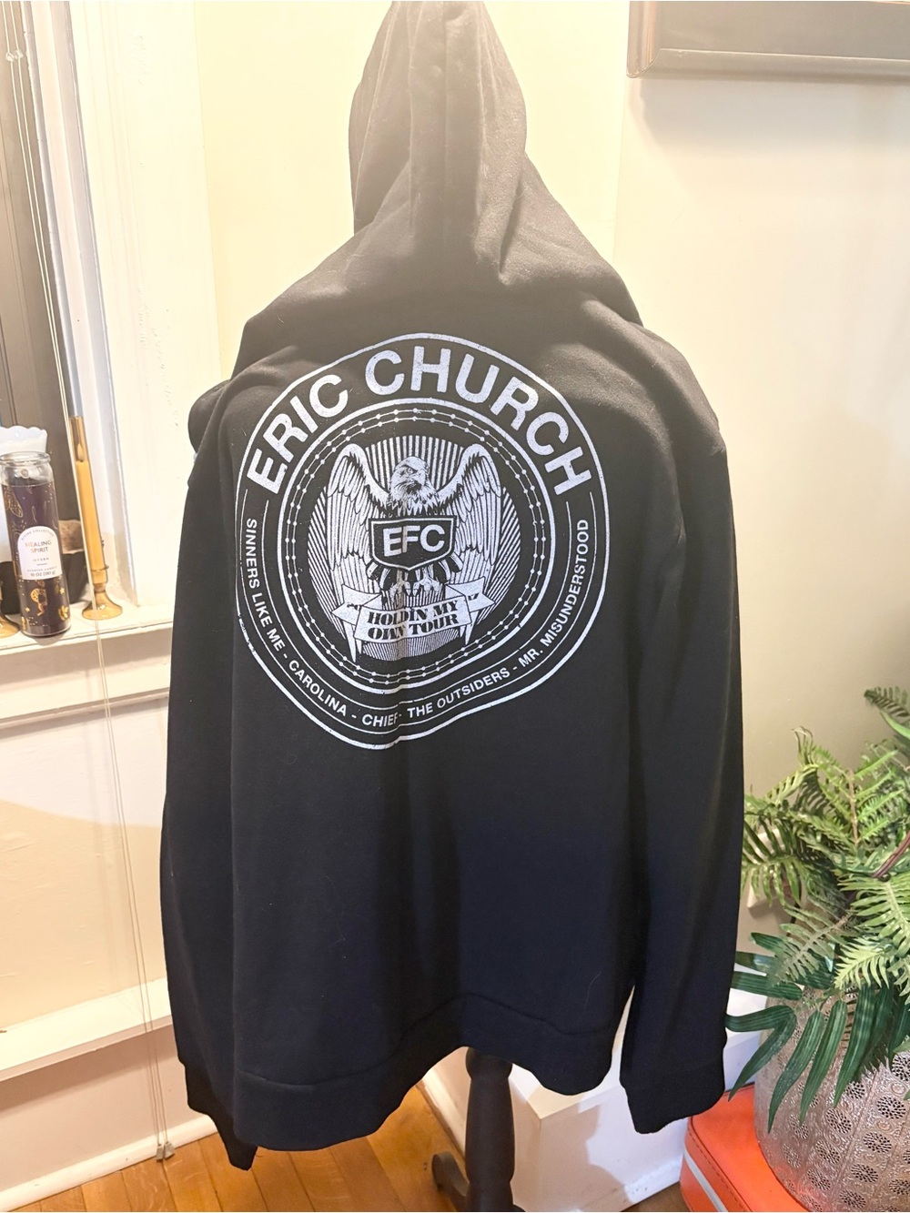 Eric Church Black Zip-Up Hoodie - Tour Logo